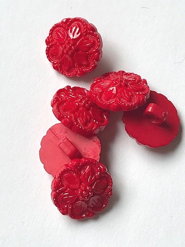Fancy red embossed - fancy, flower