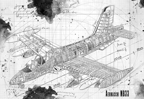 Line tech drawing aermacchi - tech,