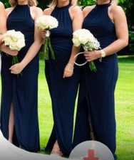 1x Lipsy Navy Bridesmaid / Evening Dress Size 16 Worn Once
