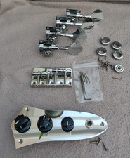 Bass guitar 'kit' of parts, tuners, tree,bridge & loaded control panel