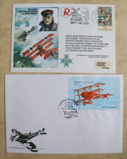Aviation FDC Red Baron, von Richthofen 1977, & Fokker Dreidecker Correros 1995
