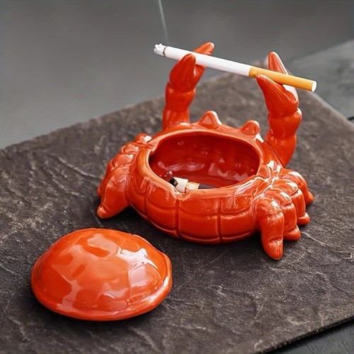 Charming crab ceramic ashtray - crab,