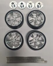 1/18 SCALE WHEELS & TYRES (4) SET WITH DISC & RODS - 4CM WIDE, 1.5CM DEPT SET 1