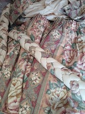 Floral Bedroom Set 4 Pleated Curtains With Swags & Tiebacks, Duvet, Valance Etc