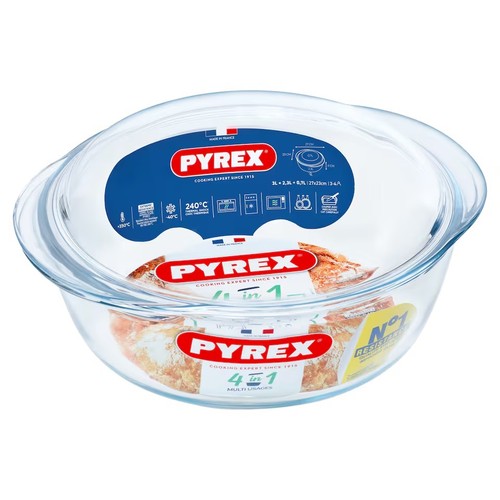 Pyrex glass round casserole - pyrex,