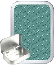 Metal Plate Silver Hinged Tobacco Tin, Sewing Tin, Gift Tin, 1oz & 2oz