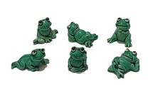 Vintage Frog Figures Collectibles 1980s from Kinder Egg Surprise (x6)