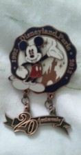 Disney Land Paris - 20th Anniversary - Mickey Mouse Dangle Pin  1992-2012