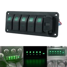 5 Gang 12V/ 24V LED Green