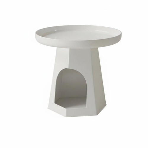 Round nightstand with cat - round,