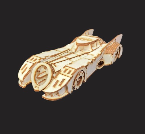 Laser cut wooden batmobile - cut,