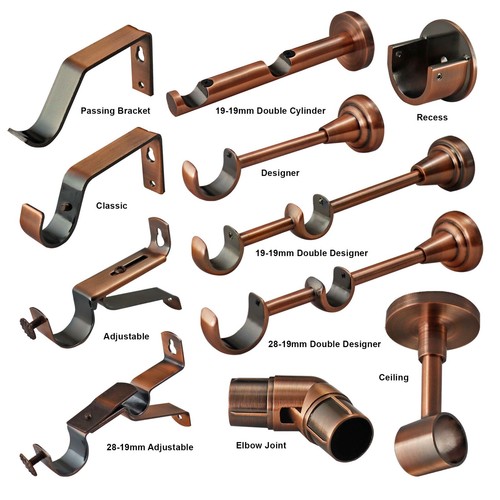 Antique copper curtain pole - copper,