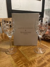 Very Rare Waterford Crystal Jasper Conran Signed Rain Wine Glasses Boxed. New.