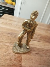 Solid Brass Coal Miner Collectible Figure