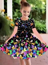 Girls Colorful Butterfly Print