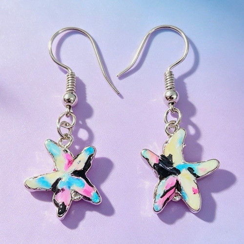 Multicoloured enamel starfish - multicoloured,