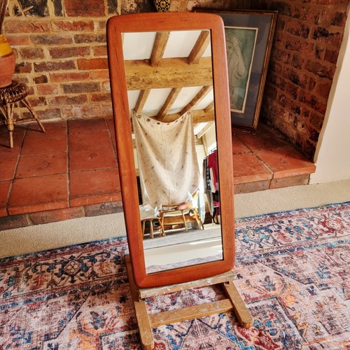 Mid century teak wall mirror - teak,