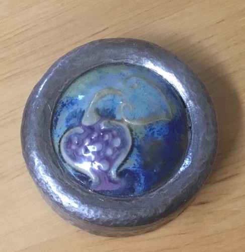 Vintage pewter pill - pewter, box