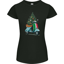 Christmas Scooter Xmas MOD Moped Womens Petite Cut T-Shirt