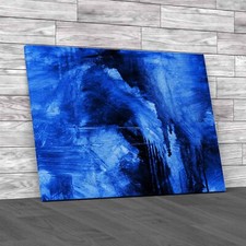 Dark Paint Effect Blue Canvas Print Large Picture Wall Art