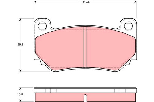 Trw front brake pad - front,