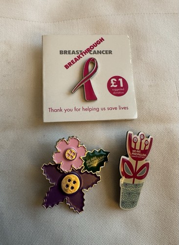 Cancer charity badges - 3,
