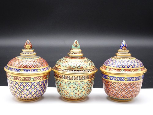 Thai benjarong hand painted - 3,