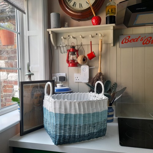 Vintage storage basket with - vintage,