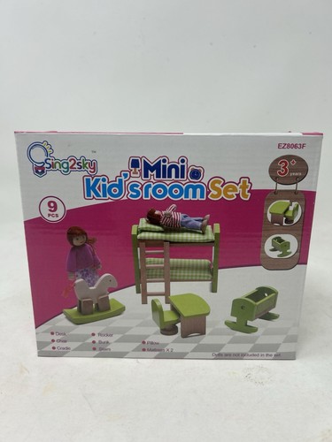 Wooden dollhouse kids room - wooden,