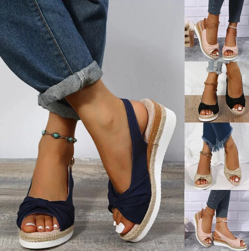 Womens ladies low heel wedge - ladies,