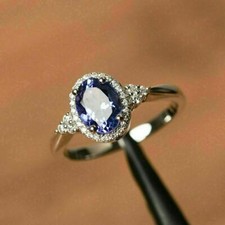 3 Ct Oval Cut Blue Sapphire
