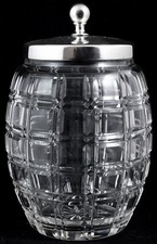 Beautiful Mappin & Webb Silver Plated and Cut Glass Barrel Shaped Preserve Jar