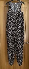 Ladies Primark Atmosphere Casual Jumpsuit Black with Horses Pattern, Size 10