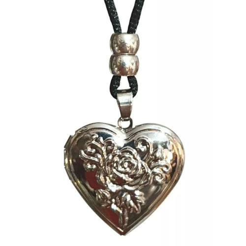 Flower heart locket pendant - flower,