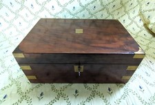 Antique Rosewood Brass Bound Portable Desk / Writing Slope