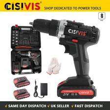 21V Cordless Combi Drill Driver Electric Screwdriver Kit+2*Battery UK