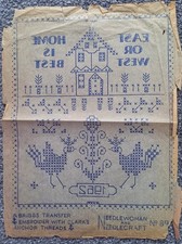 VINTAGE BRIGGS IRON ON EMBROIDERY TRANSFER NO 89, SAMPLER