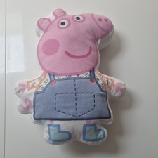RARE PEPPA PIG IN DENIM DRESS SHAPED CHARACTER SOFT PLUSH CUSHION FROM NEXT