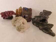 1 X Genuine Natural Coral In White +  4 Other Aquarium Fish Tank Decoration