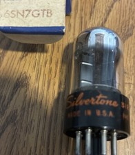 Silvertone NOS 6SN7 GTB Tube Electron Vacuum Preamp Amp Vintage Black V Plates