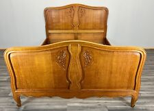 Vintage French Louis Oak Double Bed Frame Carved Antique – Lot 3654