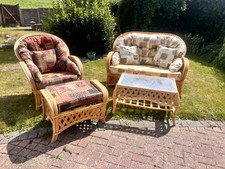 Rattan Garden Set - 2 Seater, Armchair, Footstool and Coffee Table 