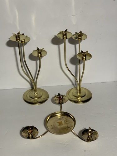 Vintage brass candelabra - brass, small