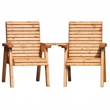 2 x Wooden Garden High Back