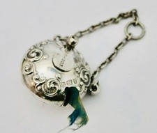 Antique sterling solid silver tape measure 1903 Henry Matthew sewing chaterlaine