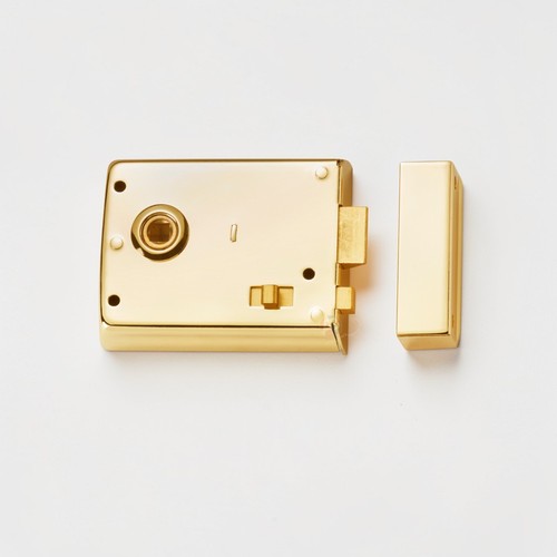 Polished brass rim latch - brass, lock