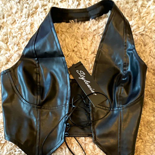Stylewise black faux - faux, leather
