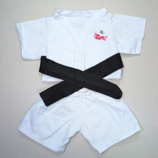 Bear Factory White Karate Gi Outfit Black Belt Martial Arts Costume