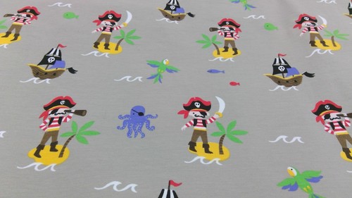Beige pirate themed cotton - beige,