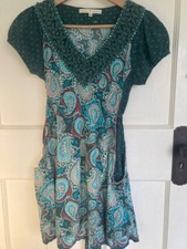 Uttam Boutique dress Beaded paisley jersey Turquoise/green size S preowned